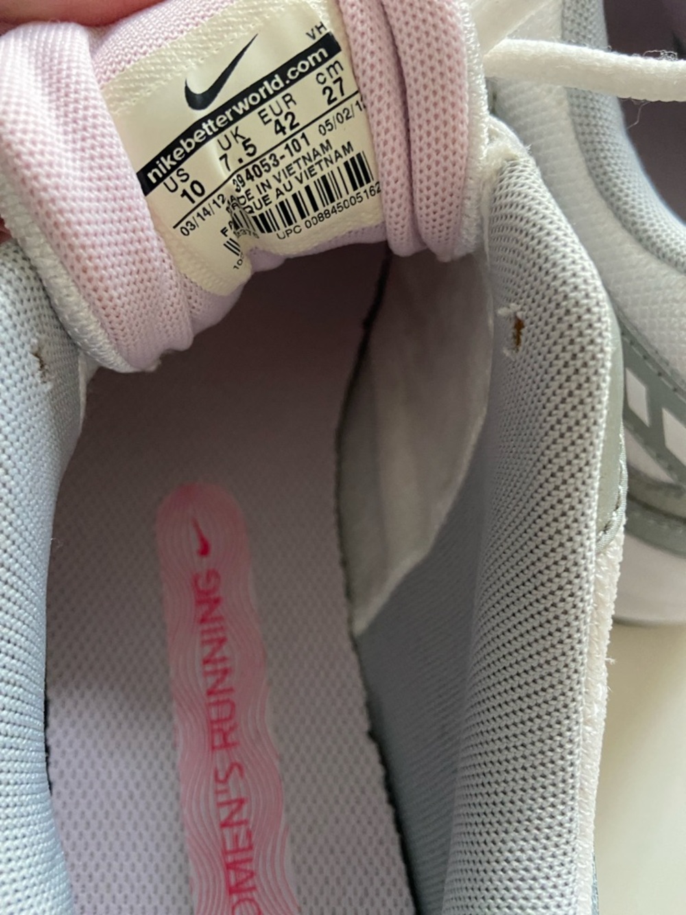 Nike White, Gray & Pink Athletic Sneakers - Picture 11 of 16